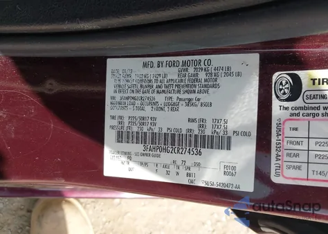 2012 Ford Fusion Se from USA, damaged, VIN 3FAHP0HG2CR274536